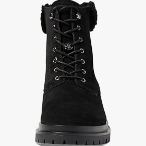 Lauren Ralph Lauren Carlee LACE UP‎ HIKING Combat BOOTS Black/Black SIZE 11 New - Picture 9 of 15